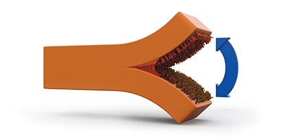 Přečtěte si další informace o měření pevnosti lepeného spoje. Grafické znázornění odlupu lepeného spoje.
